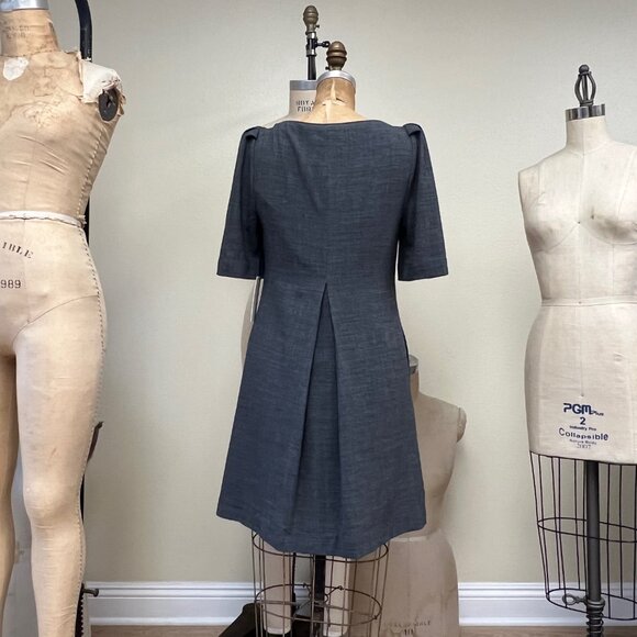 NWT Nancy Rose Chain Neck Aline Pleated Shift Dress With Pockets Size 6 - Picture 5 of 6